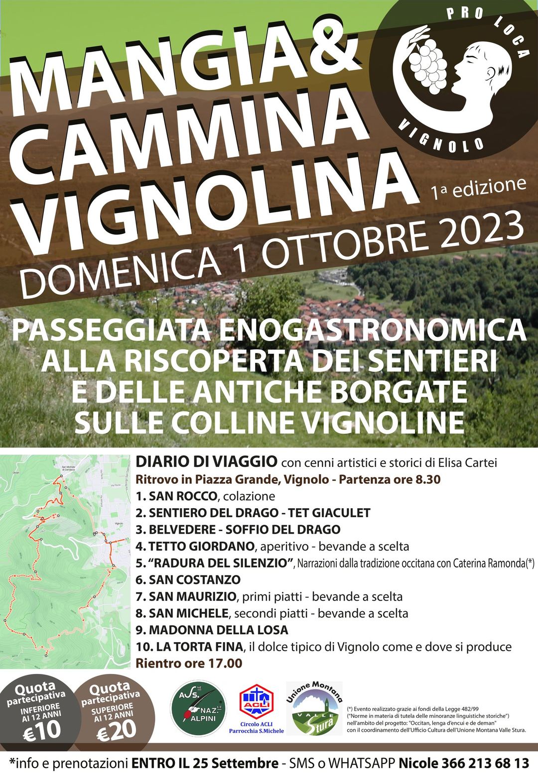 Domenica 1° ottobre – Vignolo (Cn)