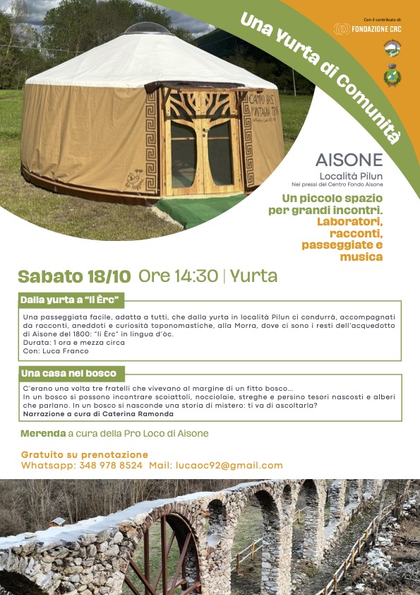 Sabato 18 ottobre – Aisone (Cn)